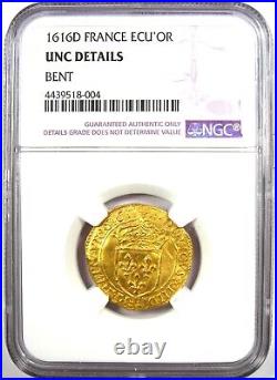 1616 France Gold Ecu D'Or Gold Coin Certified NGC Uncirculated Detail (UNC MS)