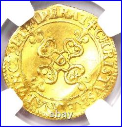 1616 France Gold Ecu D'Or Gold Coin Certified NGC Uncirculated Detail (UNC MS)