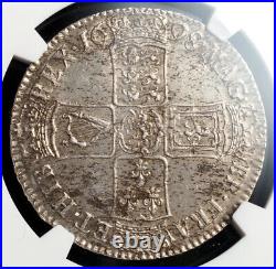 1698, Great Britain, William III. Certified Large Silver ½ Crown Coin. NGC UNC+