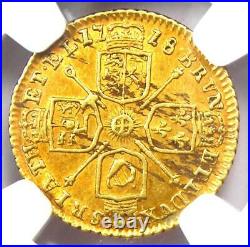 1718 Britain England George Gold Quarter Guinea 1/4G Coin Certified NGC AU53