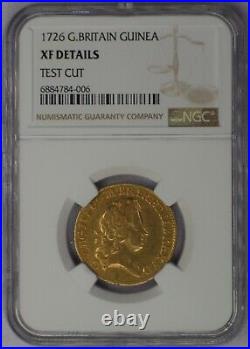 1726 Great Britain Guinea Gold Coin Certified NGC XF Details Very Rare SL430