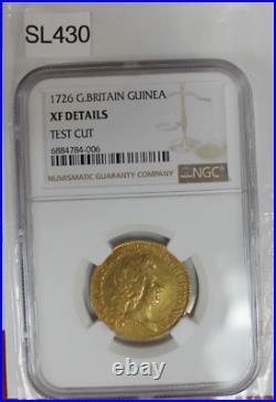 1726 Great Britain Guinea Gold Coin Certified NGC XF Details Very Rare SL430