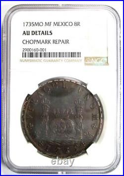 1735 Mexico Pillar Dollar 8 Reales Silver Coin (8R) Certified NGC AU Details