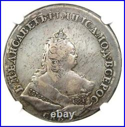 1742 Elizabeth Russia Rouble 1R Certified NGC VF Details Rare Coin