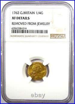1762 Britain George III Gold Quarter Guinea 1/4G Coin Certified NGC XF Detail