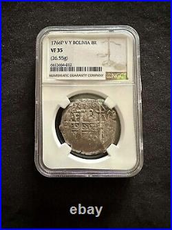 1766P V/Y, Bolivia 8 Reales Silver Coin NGC Certified