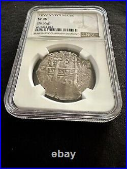 1766P V/Y, Bolivia 8 Reales Silver Coin NGC Certified