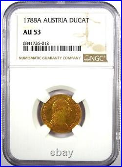 1788 Austria Joseph II Gold Ducat Coin 1D Certified NGC AU53 Rare Coin