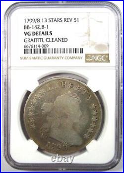1799/8 Draped Bust Silver Dollar $1 Coin Certified NGC VG Detail Rare