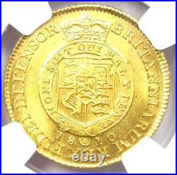 1810 Britain UK George III Gold Half Guinea Coin 1/2G. Certified NGC MS62 BU UNC