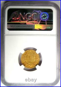 1810 Colombia Charles IV Escudo Gold Coin 1E Certified NGC AU Details