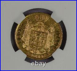 1814 Gold Napoleon 40 Lire Coin italy 40L 40 Lire Certified NGC AU50 Rare Coin