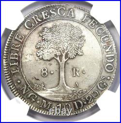 1829 Central American Republic 8 Reales Coin CAR 8R Certified NGC AU Details