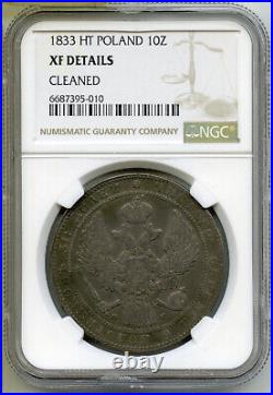 1833 Poland 10 Zlotych 1 1/2 Rouble NGC XF Details Certified Coin 10Z J38