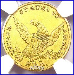 1834 Classic Gold Quarter Eagle $2.50 Coin Certified NGC AU Details Rare