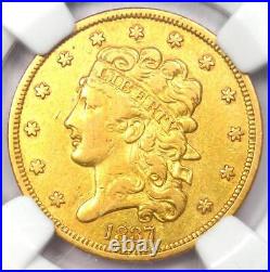 1837 Classic Gold Half Eagle $5 Coin Certified NGC XF Detail (EF) Rare Coin