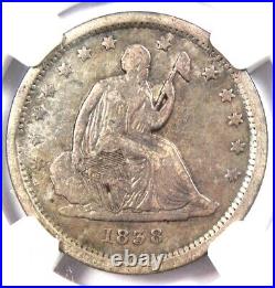 1838 Seated Liberty Quarter 25C Coin Certified NGC VF Details Rare Date