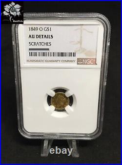 1849 Liberty Gold Dollar G$1 Coin Certified NGC AU Details With Scratches