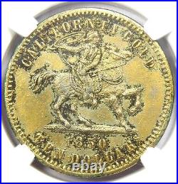1850 Baldwin Restrike Gilt $10 Coin Certified NGC Uncirculated Detail (UNC MS)