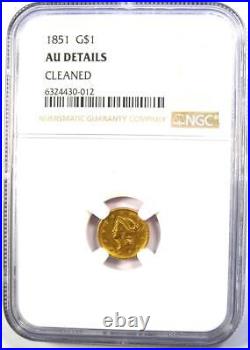 1851 Liberty Gold Dollar G$1 Certified NGC AU Details Rare Early Gold Coin