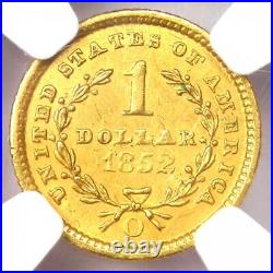 1852-O Liberty Gold Dollar G$1 Certified NGC AU Detail Rare New Orleans Coin