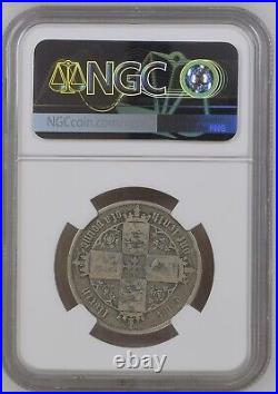 1853 Victorian Silver 0.925 Gothic Florin Ngc Certified