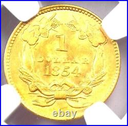 1854 Type 2 Indian Gold Dollar (G$1 Coin) Certified NGC AU58 Rare Coin