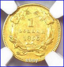 1856 Indian Gold Dollar G$1 Certified NGC AU Details Rare Early Coin