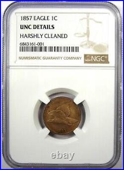 1857 Flying Eagle Cent 1C Penny Coin Certified NGC Uncirculated Detail UNC MS