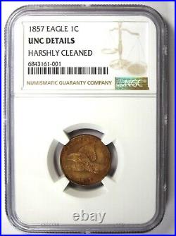 1857 Flying Eagle Cent 1C Penny Coin Certified NGC Uncirculated Detail UNC MS