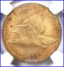 1857 Flying Eagle Cent 1C Penny Coin Certified NGC Uncirculated Detail UNC MS