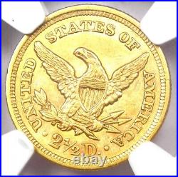 1858 Liberty Gold Quarter Eagle $2.50 Coin Certified NGC AU58 Rare Coin