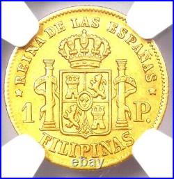 1864 Spain Philippines Gold Isabel II Peso G1P Coin Certified NGC VF30