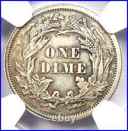 1865 Seated Liberty Dime 10C Certified NGC AU Detail Rare Civil War Coin