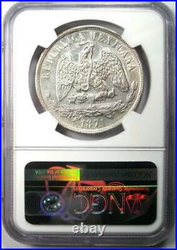 1871 Mexico Peso Coin 1P Certified NGC Uncirculated Detail (UNC MS) Rare