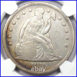 1871 Seated Liberty Silver Dollar $1 Certified NGC VF Detail Rare Early Coin