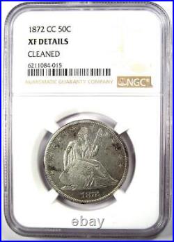 1872-CC Seated Liberty Half Dollar 50C Coin Certified NGC XF Details (EF)