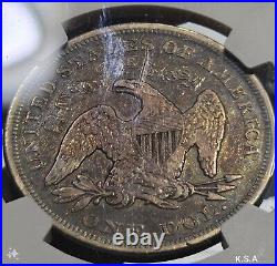 1872 Seated Liberty Silver Dollar $1 Coin Certified NGC VF 20 Tone Rare Date