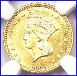 1873 Indian Gold Dollar G$1 Coin Certified NGC Uncirculated Details (UNC MS)