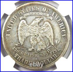 1877-S Trade Silver Dollar T$1 Certified NGC XF Details (EF) Rare Coin