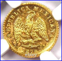 1879-MO Mexico Gold Peso Coin G1P Certified NGC MS64 (Choice BU UNC)