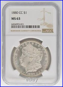1880 CC Morgan Dollar US Silver $1 Coin Certified NGC MS 63 Carson City Mint