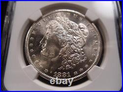 1881-S MS65 Morgan Silver Dollar NGC Certified Gem Blast White