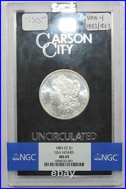 1883 CC MORGAN DOLLAR GSA HOARD CERTIFIED NGC MS65 With BOX & COA NICE