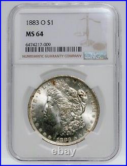 1883 O $1 Morgan Dollar NGC Certified MS 64 Mint State Silver U. S. Graded Coin