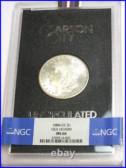 1884-CC Morgan Silver Dollar NGC MS66 Certified GSA Hoard Carson City CC482