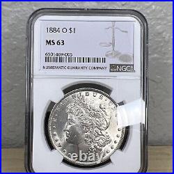 1884 O MS 63 Morgan Silver Dollar Silver 90% US Coin Certified NGC Retail $110