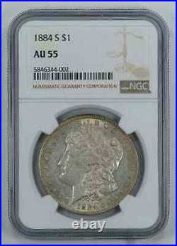 1884 S Morgan Silver Dollar $1 Ngc Certified Au 55 About Uncirculated (002)