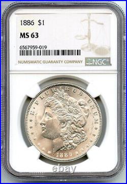 1886 Morgan Silver Dollar NGC MS63 Certified Philadelphia Mint CC220