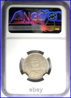 1886 Venezuela Republic Bolivar Coin 1B Certified NGC AU Details Rare